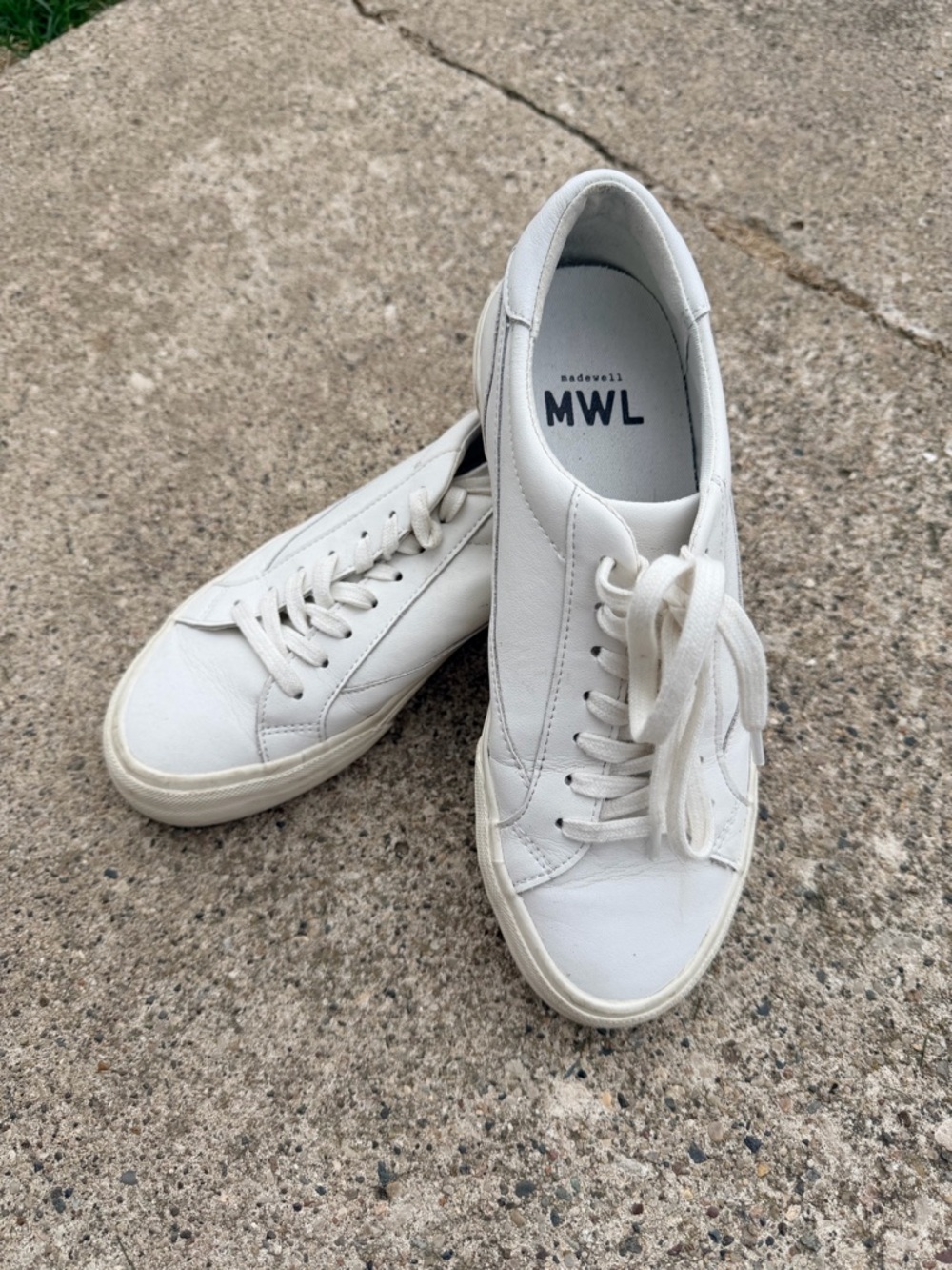 Madewell White Leather Low-Top Sneakers MWL